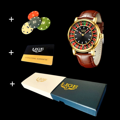 Relógio Roulette Luxo Cassino Roleta Elite Lige + Fichas