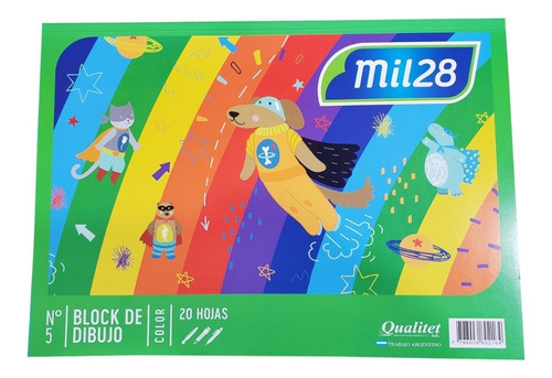 Block Papel Dibujo Color Mil28 N°5 20 H 22x32cm X 3 Un.