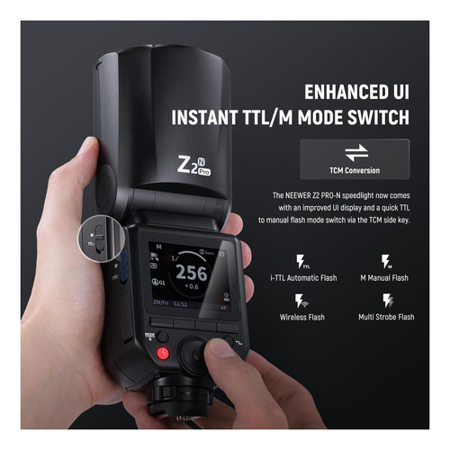 Neewer Z2pro-n 2.4g Ttl Cabeza Redonda Flash Speedlite Con