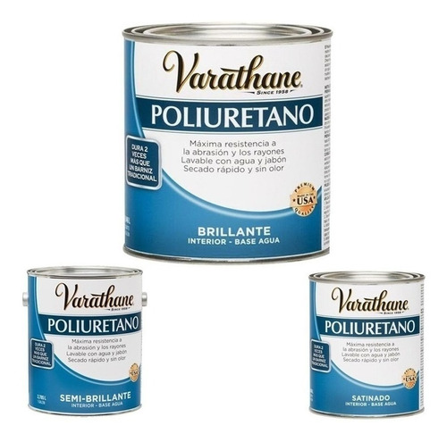 Varathane Poliuretano Interior 0,946l Base Agua Rust Oleum