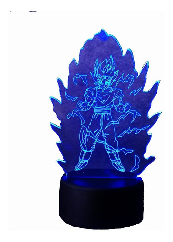 Lampara 3 D Dragón Ball Goku Super Poder Sayayin 7 Colores | Envío gratis