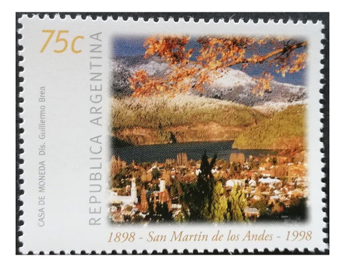 1998 San Martin De Los Andes- Argentina (sello) Gj 2867 Mint