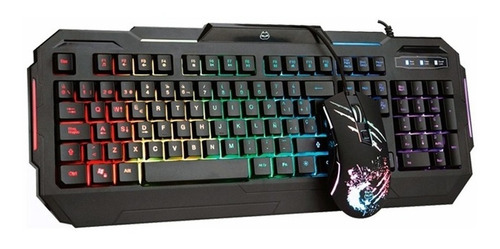 Oferta! Kit Teclado Y Mouse Halion Gamer Tornado Ha-818c Rgb