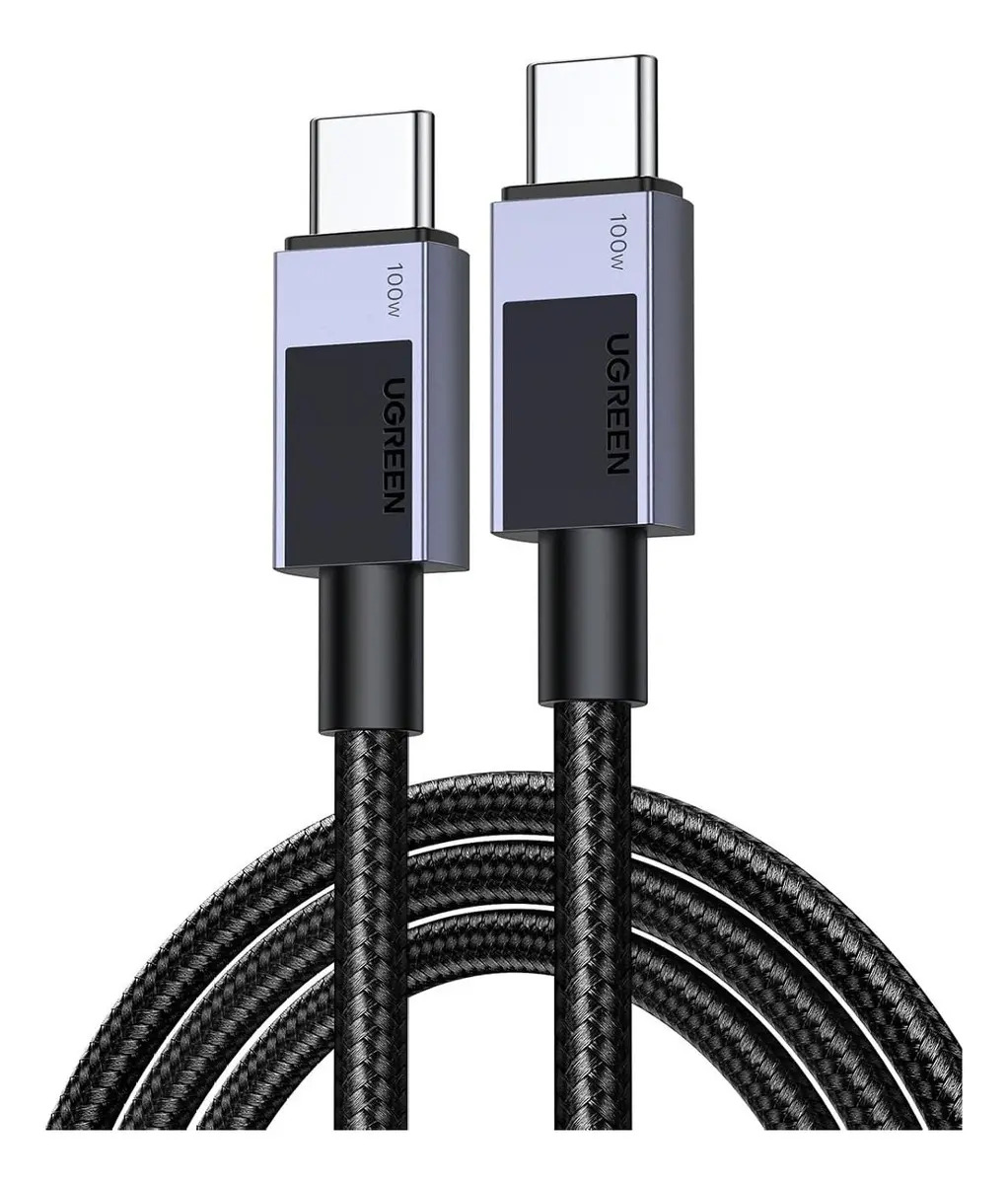 Cable Ugreen Carga Rapida Entrada Usb Tipo C 100w 1 Metro Color Gris Oscuro