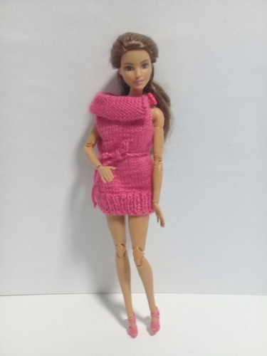 Imagen 1 de 6 de Vestido Suéter Para Barbie /conjunto Único Para Barbie ,ropa