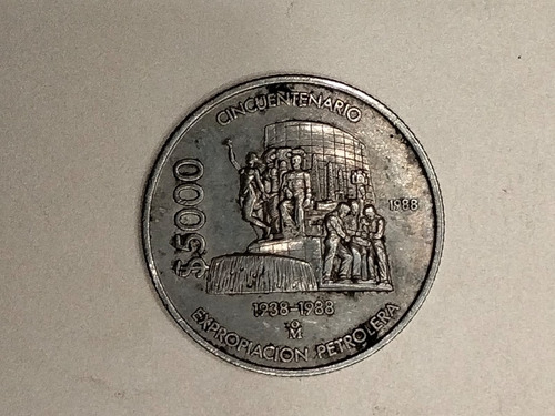 Moneda Cincuentenario De La Expropiación Petrolera 1938-1988