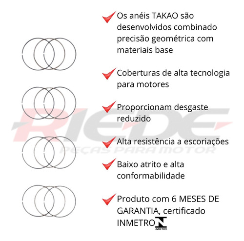 Jogo De Aneis Motor 0,50 Mitsubishi Pajero Tr4 2.0 16v