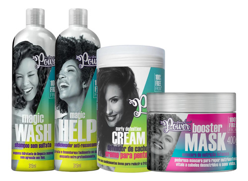 Kit Soul Power 4 Produtos Com Creme Curly Definition 800g