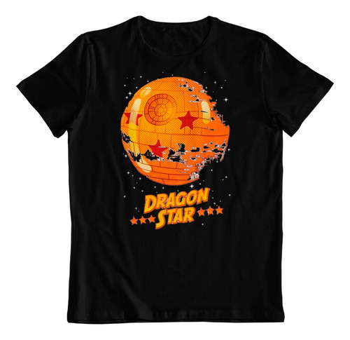 Polera Negra Dtf Algodon Dragon Ball Y Star Wars Ilustracion