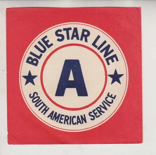 Antiguo Luggage Barcos Blue Star Line South American Service