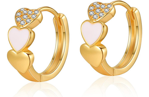 Pendientes De Aro Con Forma De Corazón Para Mujer, Chapados