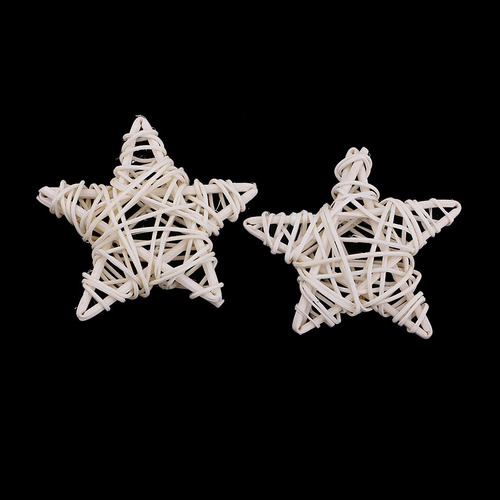 2x De Mimbre Con Forma De Estrella Natural Decoración De