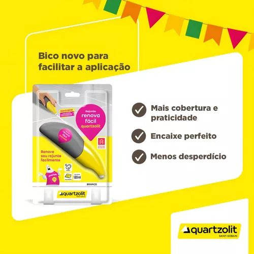 Rejunte Acrílico 120ml Quartzolit Branco Pronta Entrega