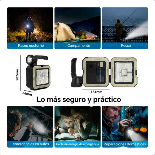 Linternas Tacticas Linterna Solar Recargable+kit Herramienta