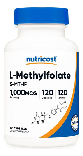 5 Mthf Metilfolato Methylfolate 1000mcg 120caps Nutricost
