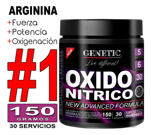 Arginina Oxido Nítrico 150g Pro Hormonal Eleva Testo Genetic