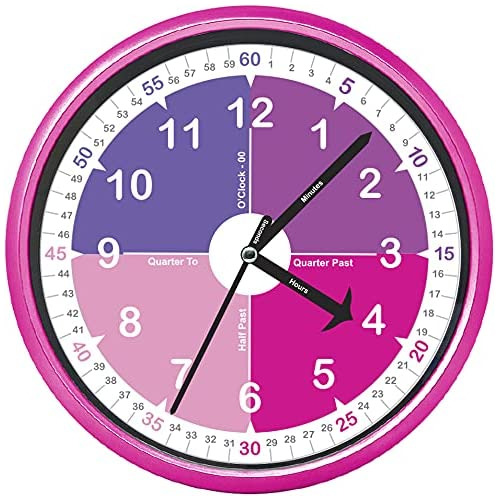 Reloj De Pared Educativo Multicolor Para El Aula De Ele...