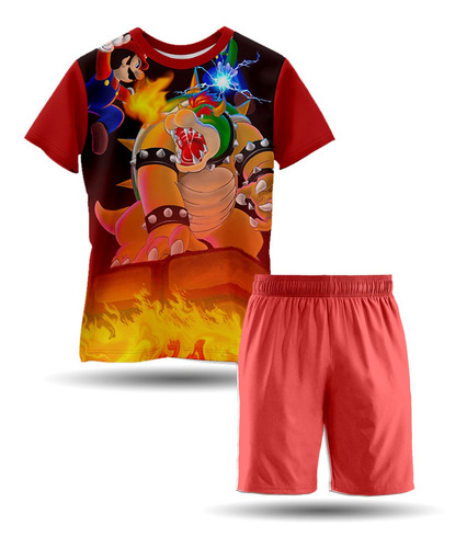 Conjunto Mario Bros Franela Short Deportivo