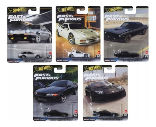 Paquete De 5 Hot Wheels Fast And Furious Premium  1:64