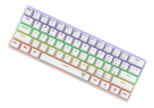 Imagen 5 de 7 de Teclado gamer T-Dagger Arena T-TGK321 QWERTY T-Dagger Brown inglés US color blanco con luz rainbow