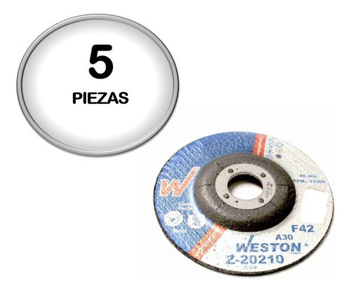 5 Discos De Corte Para Metal 4-1/2'' X 1/8'' X 7/8