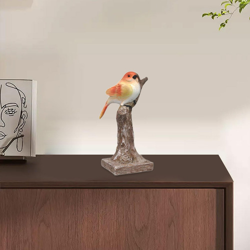 Estatuilla De Pájaro De Resina Colorida, Adorno 1 Pájaro