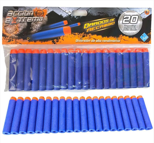 Imagen 1 de 5 de Proyectiles Dardos X 20 Accion Extrema Compatible Con Nerf