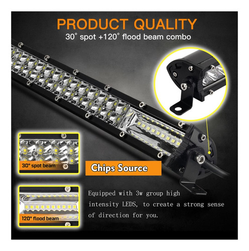 Barra Led Dual Con 5 Funciones Y Strobo 80cm 300w