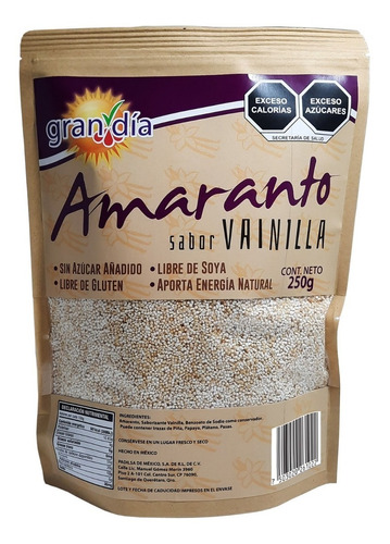 Amaranto Sabor Vainilla - 250 G - Gran Día