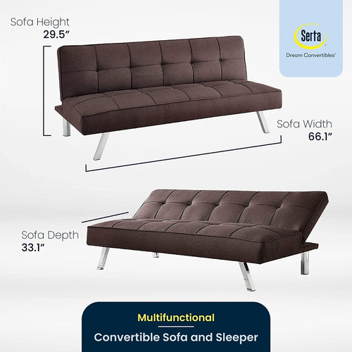 Sofa Convertible A Futon Color Java Marca Serta