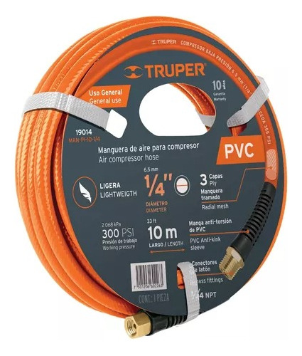 Manguera De Pvc Para Compresor, 10 M X 1/4 , Truper