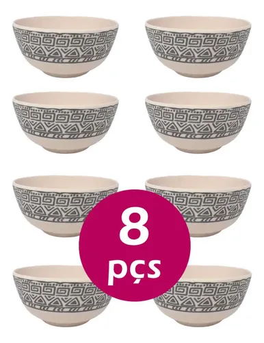 Kit 8un Tigela Bowl Cumbuca Ecológico 300ml Sopa Caldo