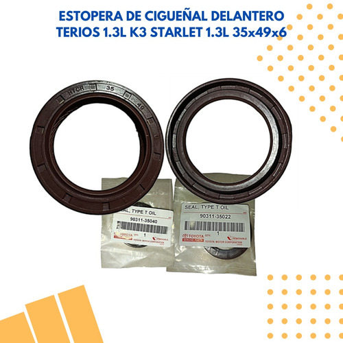 Estopera De Cigüeñal Delantera Terios 1.3 Starle 1.3 35x49x6