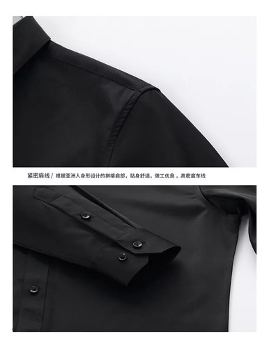 Camisa Hombre Elástica Manga Larga Que No Necesita Planchado