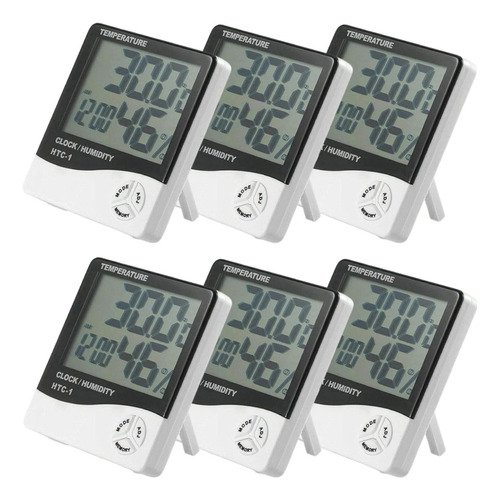 6 Unidades Termometro Higrometro Lcd Temperatura Con Envio