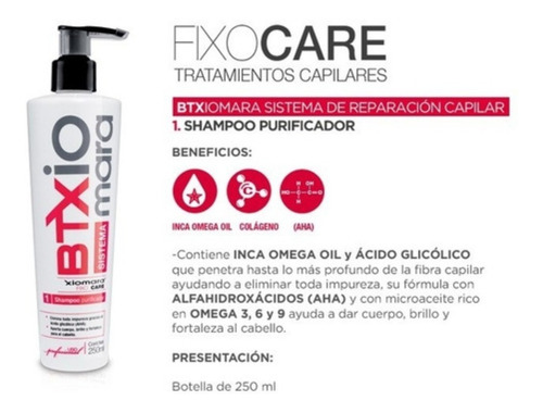 Xiomara 6 Shampoo Exfoliante Purificador Btx Paso 1 250 Ml