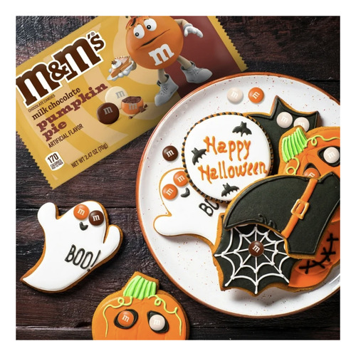 Chocolates M&m's Pastel De Calabaza 70 Gr 3 Bolsas