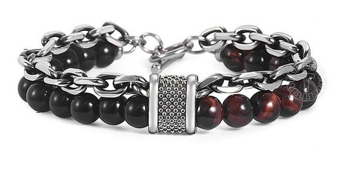 Pulsera Piedra Ojo De Tigre Red Onix Hombre Mujer 2022