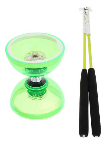 Brinquedo De Habilidade Diabolo Chinês De Duas Pontas Verde