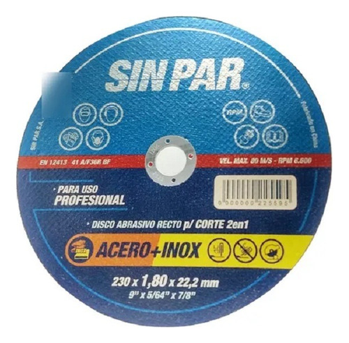Disco Sin Par 230 X 1,8 Mm X 50un Azul
