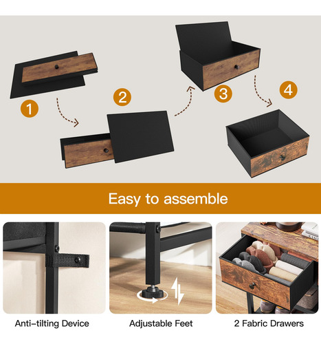Zapatero Usikey Organizador De Zapatos 5 Niveles 2 Cajones Marrón (rustic Brown)