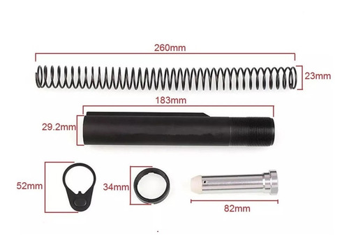 Imagen 4 de 4 de Tubo Milspec Buffer Tube Resorte Nut Ar 10 Ar15 M4 Culata