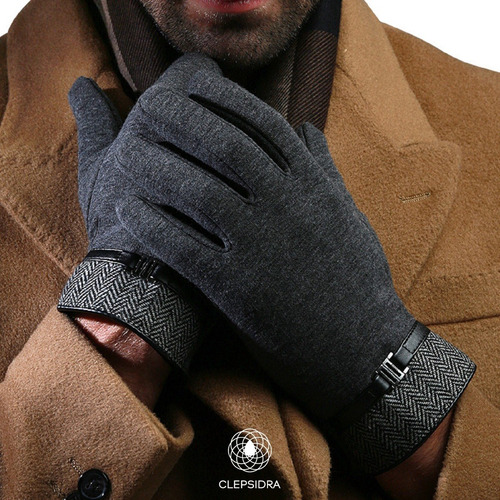 Imagen 4 de 8 de Guante Hombre De Tela Para El Frio Para Pantallas Táctiles.