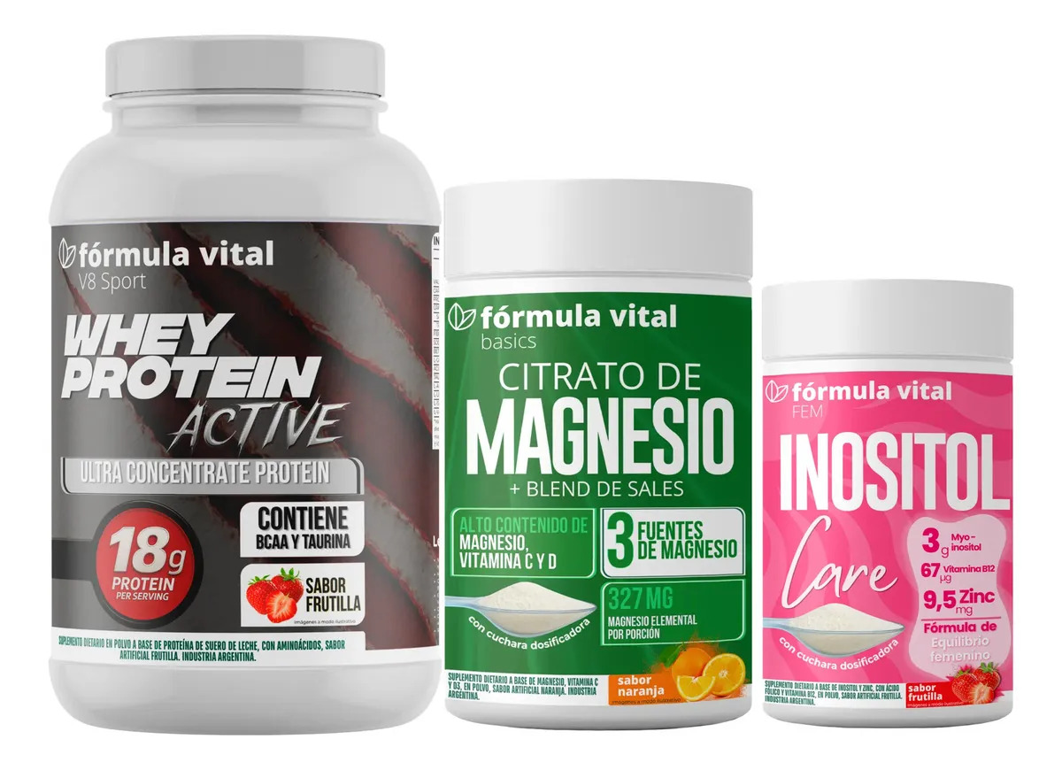 Whey Protein Formula Vital con Magnesio y Frutilla-Naranja de 1.6 kg