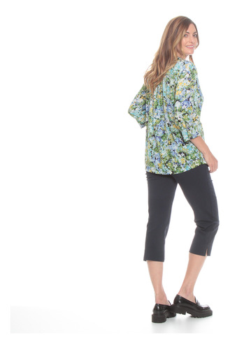 Blusa Wados Larga Estampada Cuello Mao Escote V