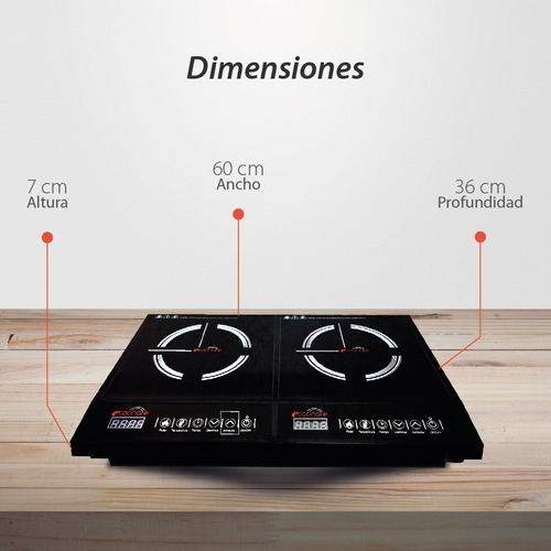 Imagen 2 de 6 de Estufa Parrilla Inducción Magnética Doble Ecocinare Ms