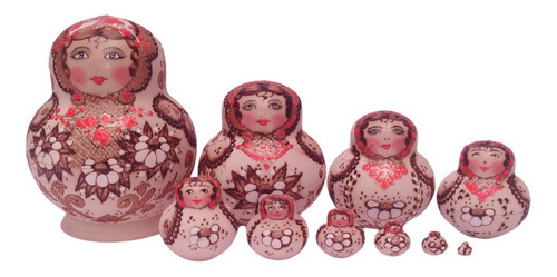 Muñecas Matrioska Rusa Adornos Para La Casa 13 Cm Set 10 Pcs