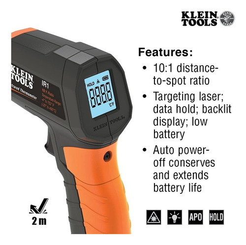 Termómetro Infrarrojo Klein Tools Ir1 Kit Y Receptor Gfci...