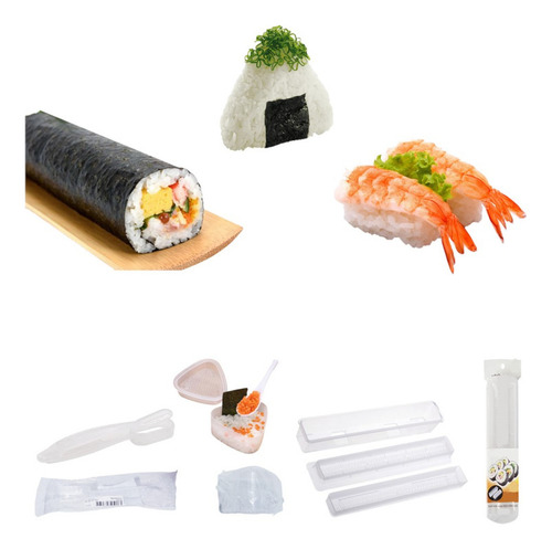 Set De Moldes 3u Rodillo. Cuchara. Triangular Maki Nigiri