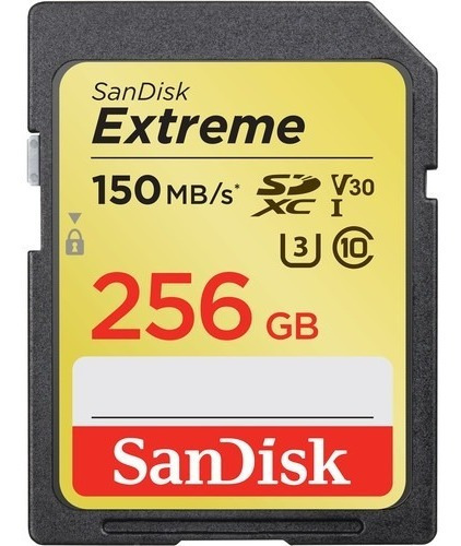 Cartão Memória Sandisk Sd Xc 256gb Extreme Uhs-i 150 Mb/s